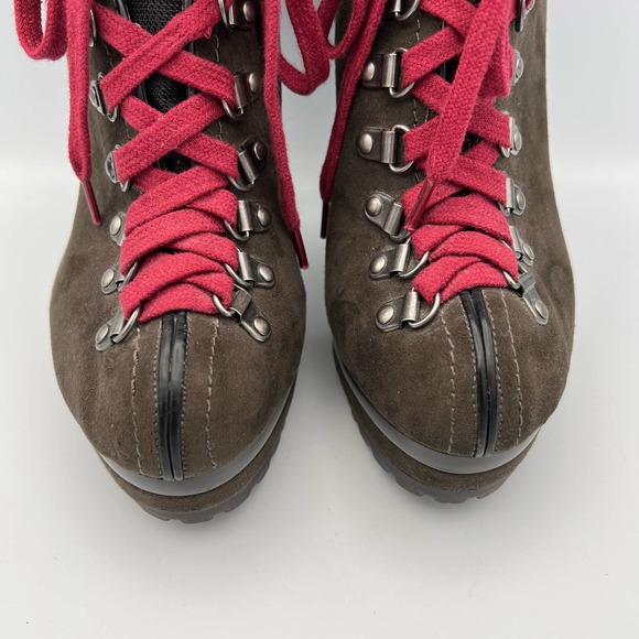 Target Xhilaration Stiletto Platform Boots size 9 Brown Red Utility Streetwear - Picture 5 of 12